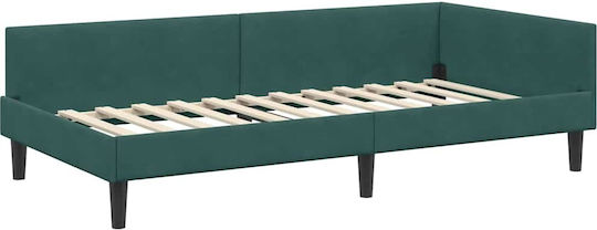 vidaXL Einzelbett Mit Samt Grüner Samt Mit Lattenrost & Matratze 80x200cm