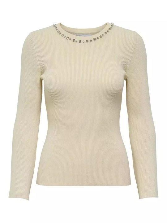 Bling Women's Long Sleeve Beige Sweater