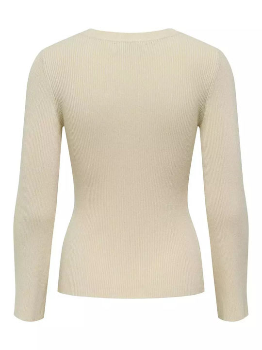 Bling Women's Long Sleeve Beige Sweater