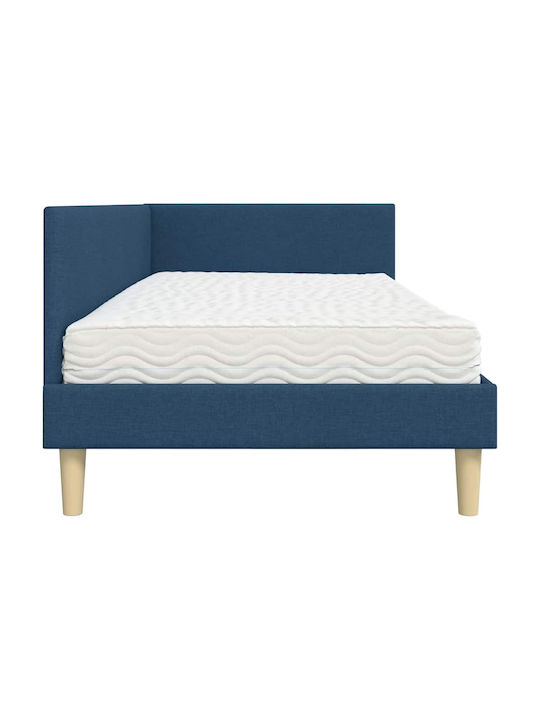 Bett Einzelbett Mit Stoff bezogen Blue mit Latten & Matratze 94x200cm