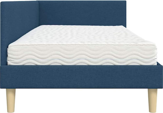 Bett Einzelbett Mit Stoff bezogen Blue mit Latten & Matratze 94x200cm