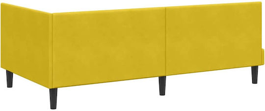 Einzelbett Mit Samt Gelb Mit Lattenrost & Matratze 94x190cm