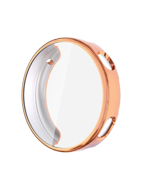 Tempered Film Integrated Silicone Case with Glass in Rose Gold color for Huawei Watch GT 6 41mm
