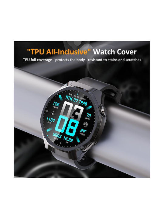Tempered Film Integrated Силиконов Калъф със Стъкло в Розово злато цвят за Huawei Watch GT 6 41mm