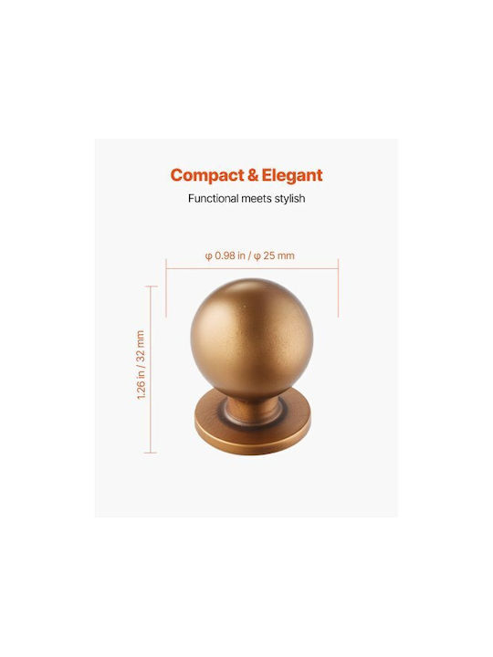 Vevor Antique Knob Furniture made of Metallic Αντίκα Ορείχαλκου D25mm CJXNYQ12PCS0E1OAF001V0 12pcs