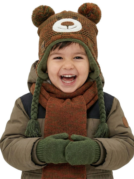 Set Căciulă Copil cu Mănuși Multicolor