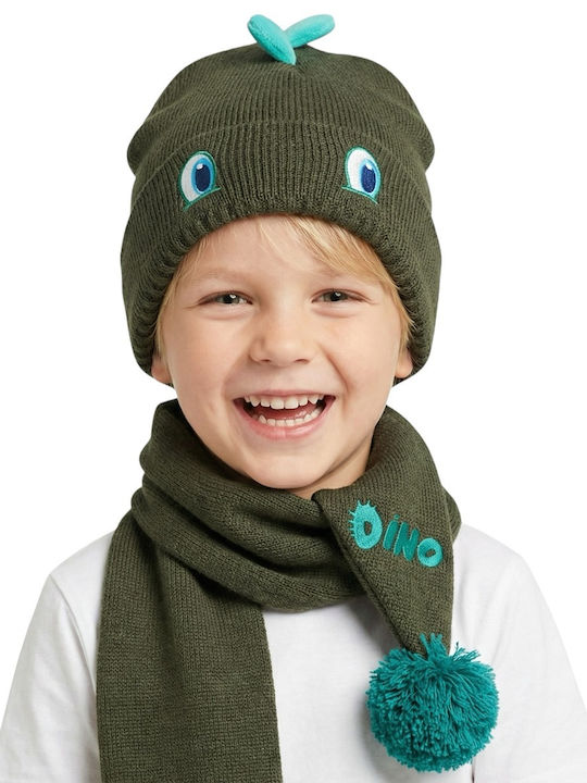 Kinder Mütze Set Gestrickt Grün