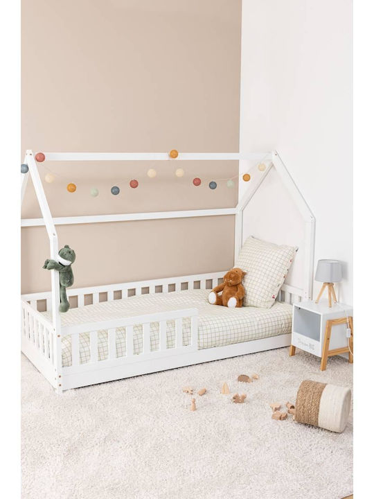 Kids Bed Montessori Single White for Mattress 90x190cm