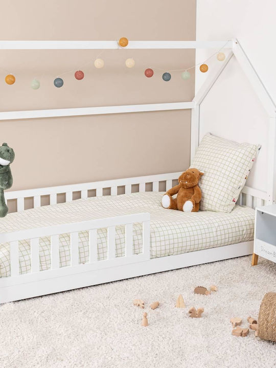 Kids Bed Montessori Single White for Mattress 90x190cm