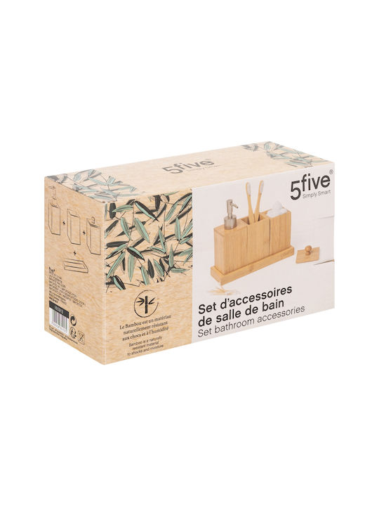 Bamboo Bathroom Accessory Set 4 Pieces