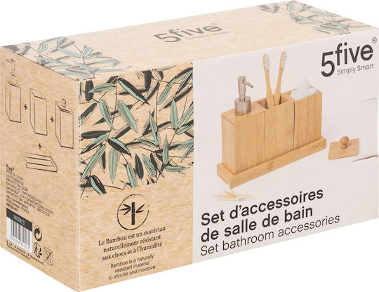 Badezimmerzubehör-Set Bambus 4 Stück