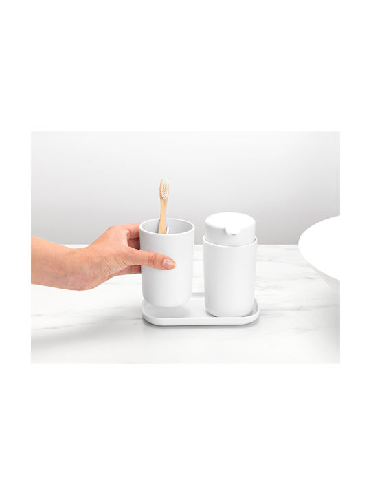 Brabantia Plastic Bathroom Accessory Set White 3pcs