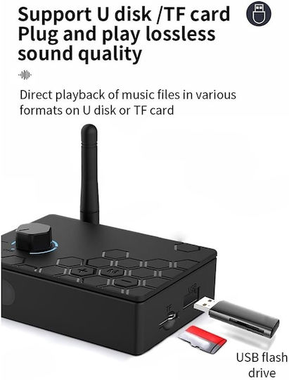 Techstar Convertor Audio Digital La Analogic Dac 192khz Bluetooth 5.4 Telecomandă Intrare Coaxială Ieșiri Rca Jack 3.5mm