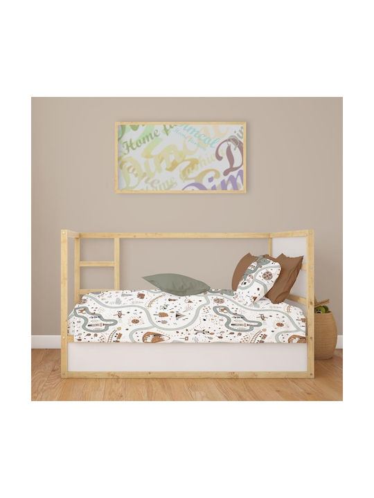 Dimcol Countryside Бебешки Чаршаф За Количка Памук Тюркоазен 80x110бр