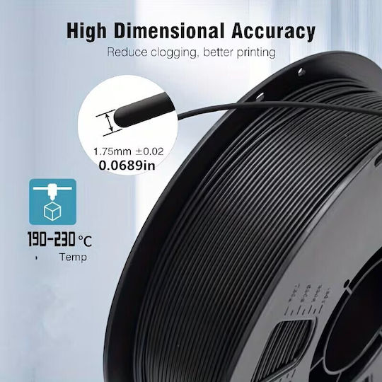 Filament Petg 3d Printer Zola 1.75 Mm 1 Kg Black