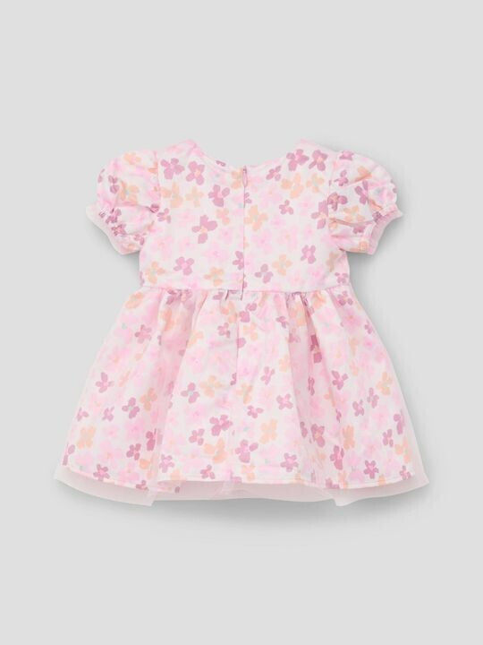 Girls Dress Short Sleeve Tulle Pink