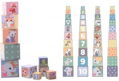 Joueco Stacking Toy Paper Sorting Cubes for 12++ Months