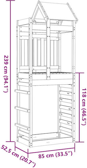 vidaXL Holzturm 85x52.5x239cm. Braun