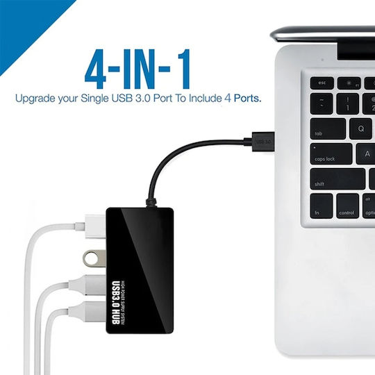 Usb 4in1 Docking Station – 4x Usb 3.0 Skyddar Innovation Ultra Rapid Transfer Plug Play Quantumnode H15 Set Stickere Negru