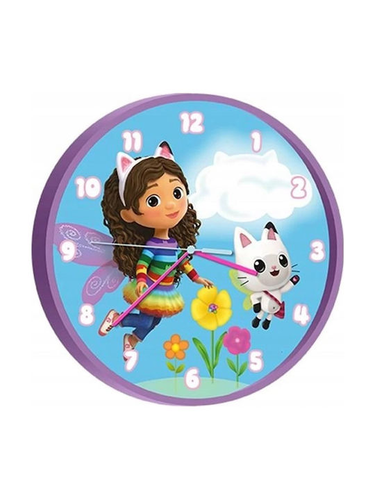 Kids Euroswan Kids Wooden Wall Clock Gabi Cat's House 24.5x24.5cm