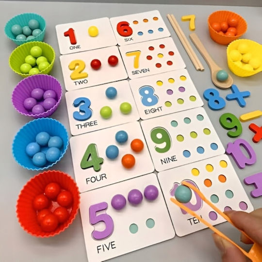 H&S Collection Montessori Joc Educațional de Cunoștințe din Lemn