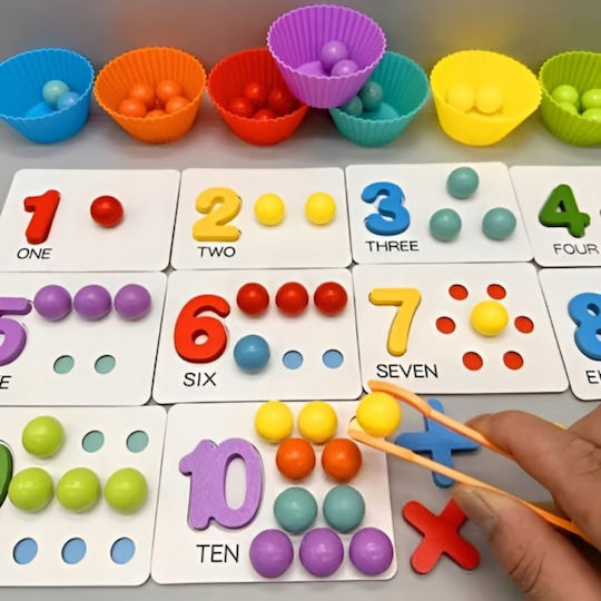 H&S Collection Montessori Joc Educațional de Cunoștințe din Lemn