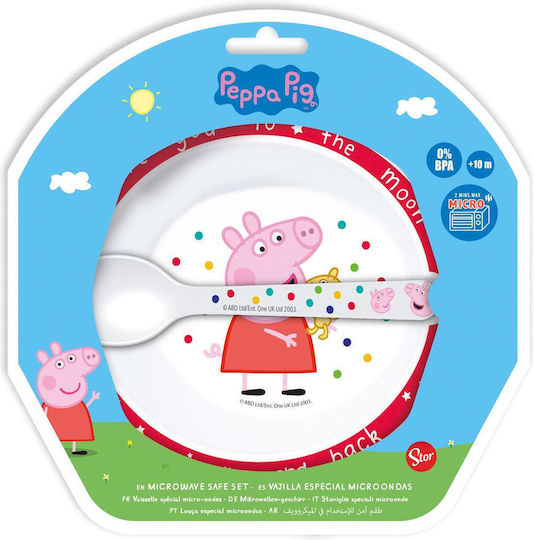 Stor Σετ Φαγητού Peppa Pig από Πλαστικό Κόκκινο 2τμχ