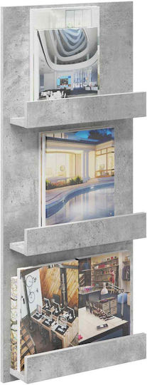 vidaXL Стойка за списания Сив 43x11x102бр 1бр