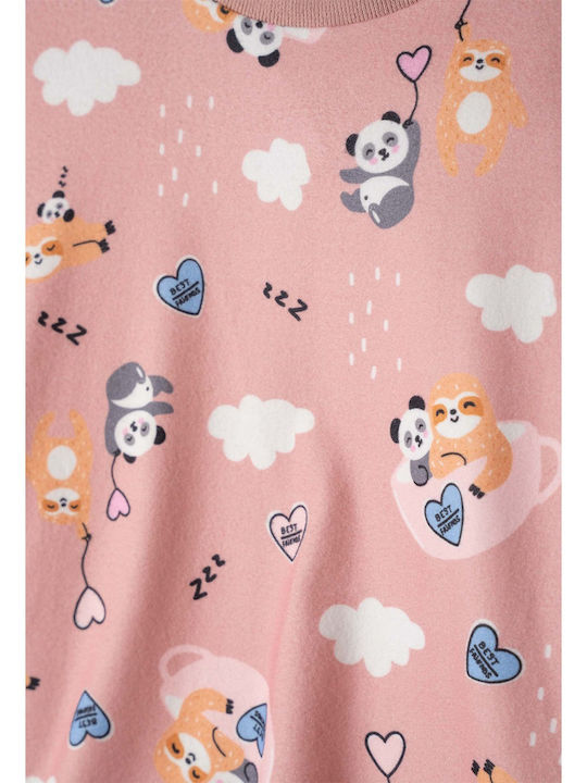 Evita Kids' Pajamas Winter Cotton Pink