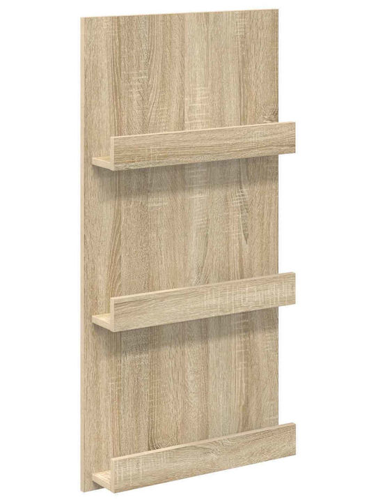 vidaXL PU Magazine Rack Brown 51x11x102cm