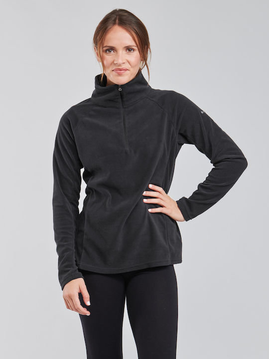 Glacial IV Women's Blouse Fleece Long Sleeve with Zipper Black