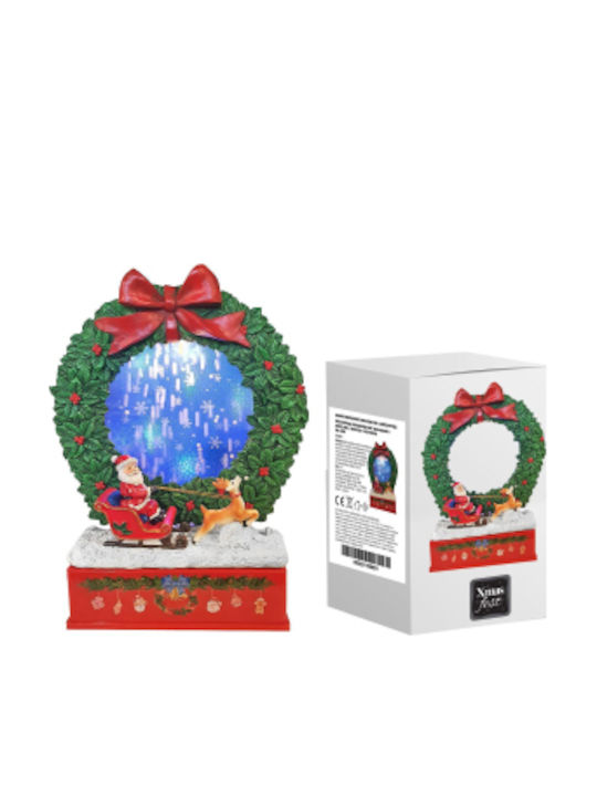 Hoop Christmas Red Battery Lantern 21x27cm