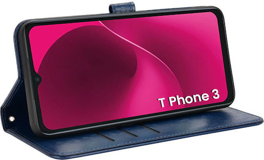 XGSM Klapphülle T Phone 3 5g Brieftasche Rhombus Blau