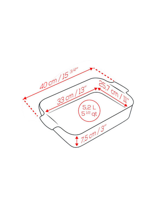 Peugeot Ceramic Rectangular Heat-Resistant Cookware 40x25.7x8cm