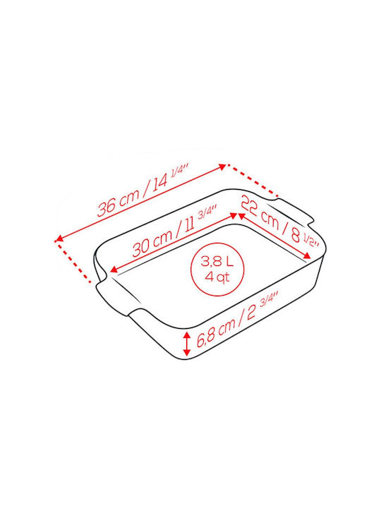 Peugeot Rectangular Heat-Resistant Cookware Ceramic 3800ml