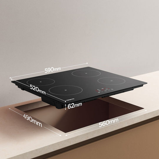 Ciarra Smart Επαγωγική Εστία Αυτόνομη με Λειτουργία Κλειδώματος 59x52εκ.