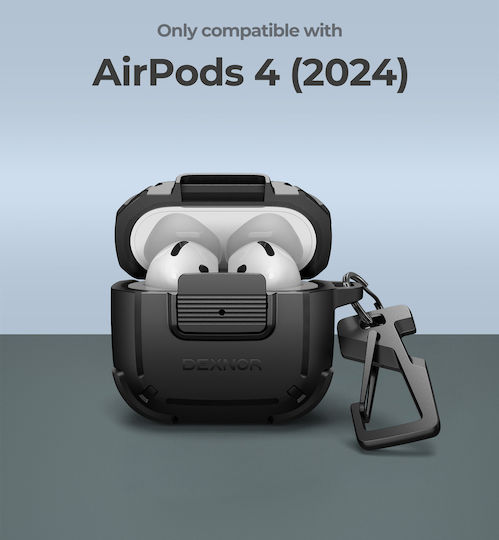 Dexnor Bluetooth-Ohrhörer Zubehör Airpods 4 2024 Robuster Stoßfänger Schwarze