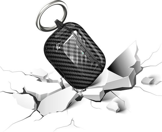 Θήκη Airpods Pro 3 Υφή Ανθρακονήματα Καραμπίνερ Μαύρη