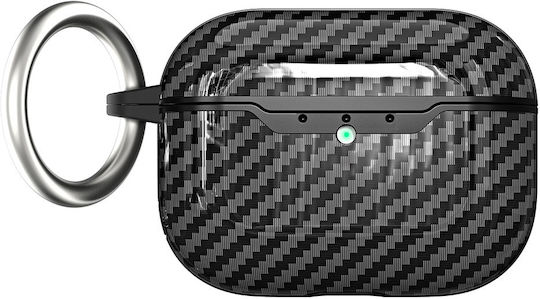 Θήκη Airpods Pro 3 Υφή Ανθρακονήματα Καραμπίνερ Μαύρη