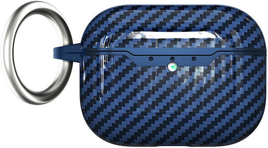 Husă AirPods Pro 3 Textură Carbon Carabinieră Albastră