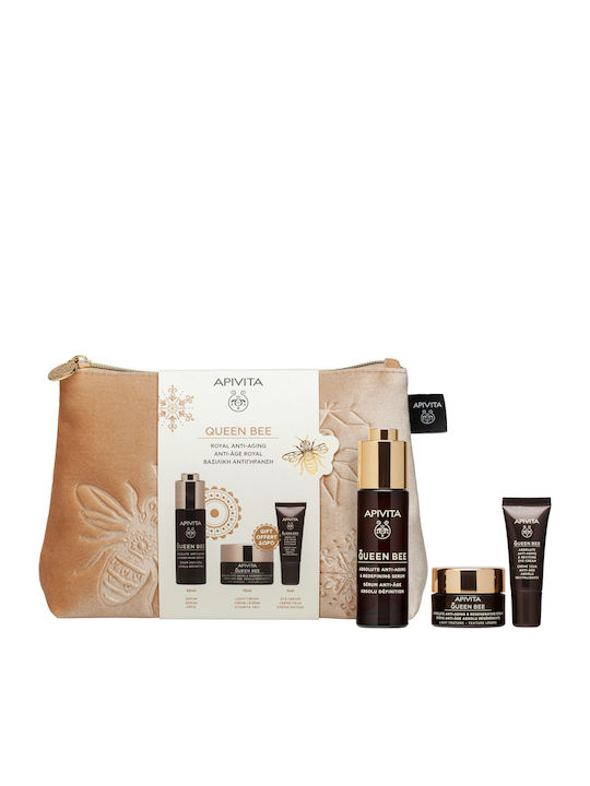 Queen Bee Absolute Anti-ageing Serum 30ml Anti-ageing Light Texture Cream 15ml Eye Cream 5ml & Pouch Queen Bee Absolute Anti-ageing Serum 30ml Anti-ageing Light Texture Cream 15ml Eye Cream 5ml & Pouch