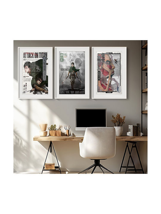 Poster Attack On Titan Colossal Titan Vs Eren Yeager An145 21cm X 30cm