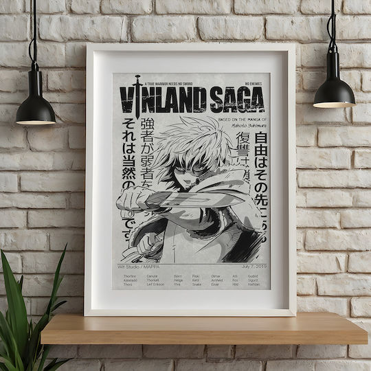Poster Vinland Saga Thorfinn An154 21cm X 30cm White Wooden Frame