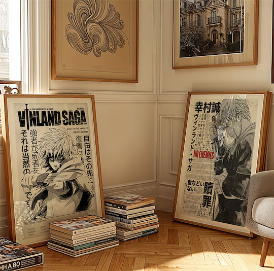 Poster Vinland Saga Thorfinn An154 21cm X 30cm White Wooden Frame