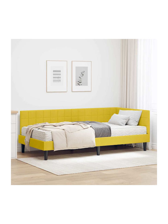Einzelbett Mit Samt Gelbe Samt Mit Lattenrost & Matratze 94x190cm