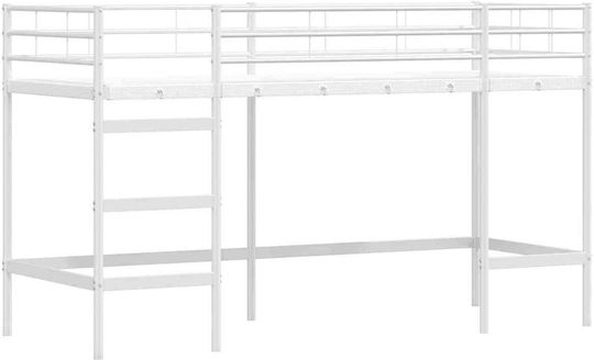 Kinderbett Hochbett Einzeln Weiß für Matratze 90x190cm