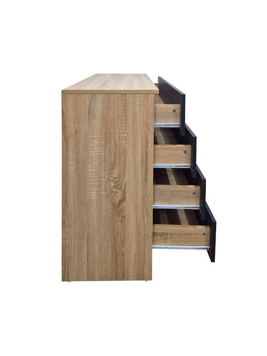 Συρταριέρα Κρεβατοκάμαρας Athos Sonoma-ανθρακί 80x40x79cm