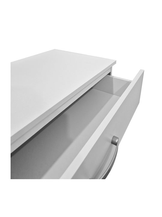 Athos Wooden & Metallic Chest of Drawers White 80x40x79cm
