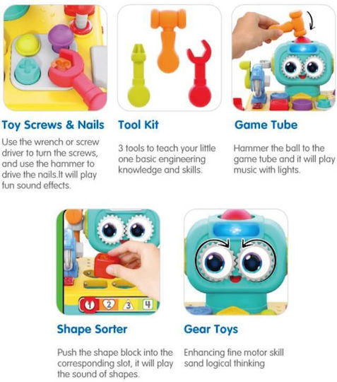 Hola Toys Hammer Toy Workbench with Music, Light, and Sounds