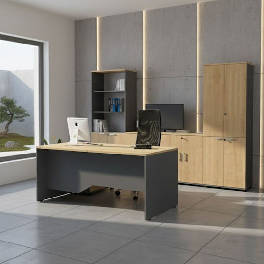 Venturo Office Storage Chipboard Closet with Lock Natural L80xW40xH200cm